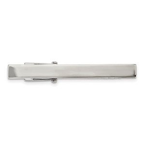 Black Bow Jewelry Stainless Steel Classic Polished Tie Bar Clip, 5 x 52mm - 1 of 4