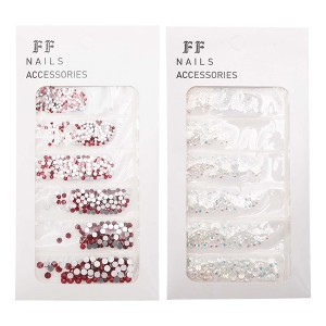 Unique Bargains Flat Bottom Style Rhinestone Nail Supplies 2PCS - 1 of 4