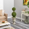 Nearly Natural 4-ft Double Boxwood Topiary Artificial Tree in Sand Finished Urn - 4 of 4