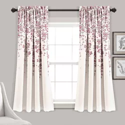 Set of 2 Weeping Flower Light Filtering Window Curtain Panels - Lush Décor