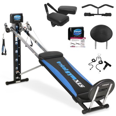 Total Gym XLS Men's and Women's Universal Total Body Home Gym Workout Machine with Ab Crunch Bench, Wing Attachment, Exercise Chart, and Training Deck