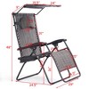 Tangkula Recling Zero Gravity Chair with Drink Tray & Sunshade, Gray - 3 of 4