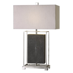 Uttermost Sakana Gray Textured Table Lamp – Elegant Designer Accent Lighting - 1 of 3