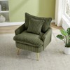 KWPZQEB Accent Chair, Upholstered Corduroy Armchair with Pillow & Metal Legs, Mid-Century Modern Sofa Chairs for Living Room, Bedroom - 2 of 4
