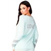 Women's Long Sleeve Love V-Neck Top - french kyss - image 3 of 4