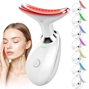 YEVYO Face Massager Red Light Therapy - 7 Colors Facial Neck Massager with Blue Light Therapy, Portable Skincare Tool for Tightening & Lifting - 1 of 4