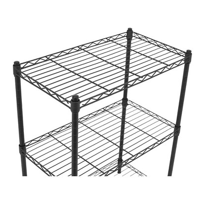 Black Adjustable 3-Tier Wire Utility Shelving Unit