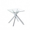 Probe Hues Modern Glass Side Table with Tempered Top and Metal Legs for Living Room - 3 of 4
