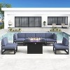 LayinSun 7-Piece Large Outdoor Modular L-Shaped Sectional Set with Propane Fire Pit Table - 2 of 4