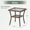 Buenhomino Outdoor Side Table, Patio Rattan Coffee Table Small End Table with Glass Tabletop and Storage Shelf for Porch Backyard Balcony Living Room - 3 of 4