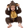 Joyfy Baby Halloween Monkey Pajama, Unisex Monkey Hooded Jumpsuit One Piece Kids Brown Costume, Hooded Romper Outerwear for Boys Girls Cosplay Party - 2 of 4