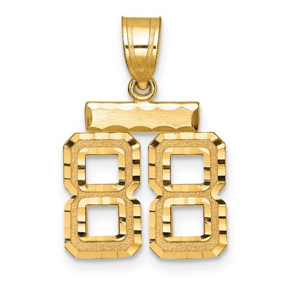 Black Bow Jewelry 14k Yellow Gold, Varsity Collection, Small D/C Pendant Number 88