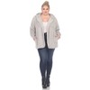 White Mark  PS Plush Hooded Cardigan with Pockets - 4 of 4