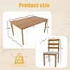 Gulches 5-Piece Solid Wood Dining Table Set, Original Wood Color Rectangle Table + 4 Upholstered Chairs with Curved Backrests - 2 of 4