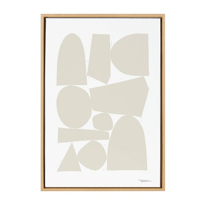 23" x 33" Sylvie Constructed II Neutral Framed Wall Canvas by Statement Goods Natural - Kate & Laurel All Things Decor