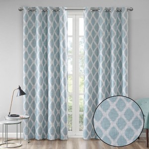 PAGED Printed Ikat Blackout Curtains for Bedroom,Window Curtain Panel with Grommet Top,Curtains for Living Room,Machine Washable - 1 of 4