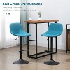 Blue Adjustable Bar Stool, Swivel Height Bar Stool with Backrest 4-Piece Set - 3 of 4