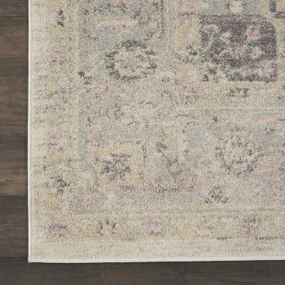 Elegant Ivory & Pink Distressed Kashan 8' x 10' Area Rug