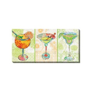 Cottage Garden West of The Wind Cocktail Hour Orange, Green, Teal 48 x 24 Inch Waterproof Gallery Wrapped Canvas, Outdoor Garden, Yard, Patio All - 1 of 2