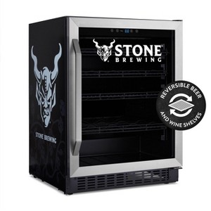 Newair Stone Brewing 179 Can or 49 Bottle Wine and Beverage Refrigerator with  FlipShelf™ , 24" Built-In Wine Cooler with Reversible Shelves - 1 of 4