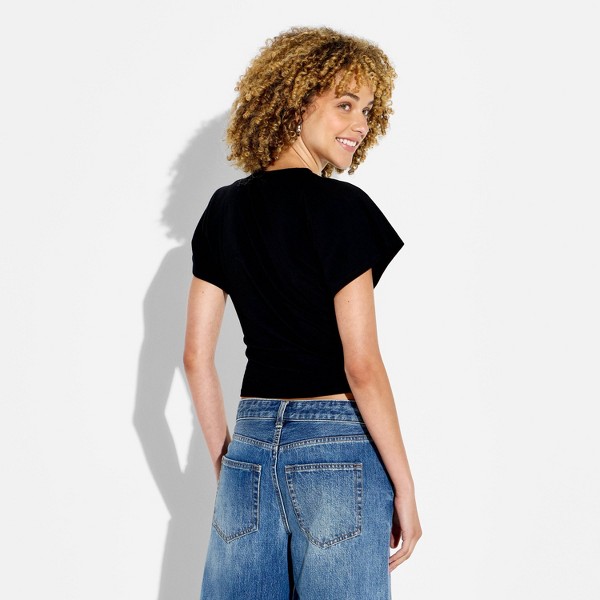 Playera de cuello alto fruncido y manga corta dolman para mujer - Wild Fable™ 3