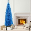 Resenkos 6-Foot Slim Unlit Pencil Artificial Christmas Tree - Blue - 3 of 4