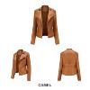 Clearlove Womens Casual Light Studded Shoulder Long Sleeve Cropped Zipper Moto Biker Faux Leather Jacket Coats - 4 of 4