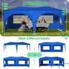 Sturdy 10'x20' Waterproof Pop Up Canopy Tent with 6 Sidewalls, Adjustable Heights, Carry Bag, Sandbags, Ropes & Stakes for Outdoor Events-Coolbibila - 4 of 4