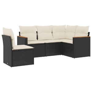 vidaXL Garden Sofa Set Black, Cream White - 1 of 4