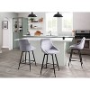 Set of 2 Diana Counter Height Barstools Gray: Velvet Upholstery, Swivel, Armless - LumiSource - 4 of 4