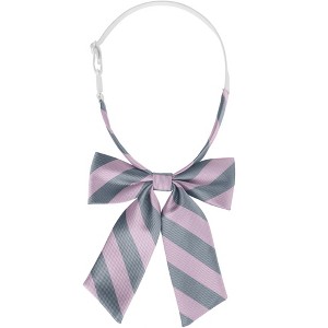 Elerevyo Women's Stylish Adjustable Elastic Band Pre-tied Stripes Bow Ties - 1 of 4