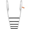 Cesicia Silver Aluminum Alloy Pontoon Boat Flip-Up 5-Step Ladder with 2 in Wide Step and Nonslip Rubber Mat - 3 of 4