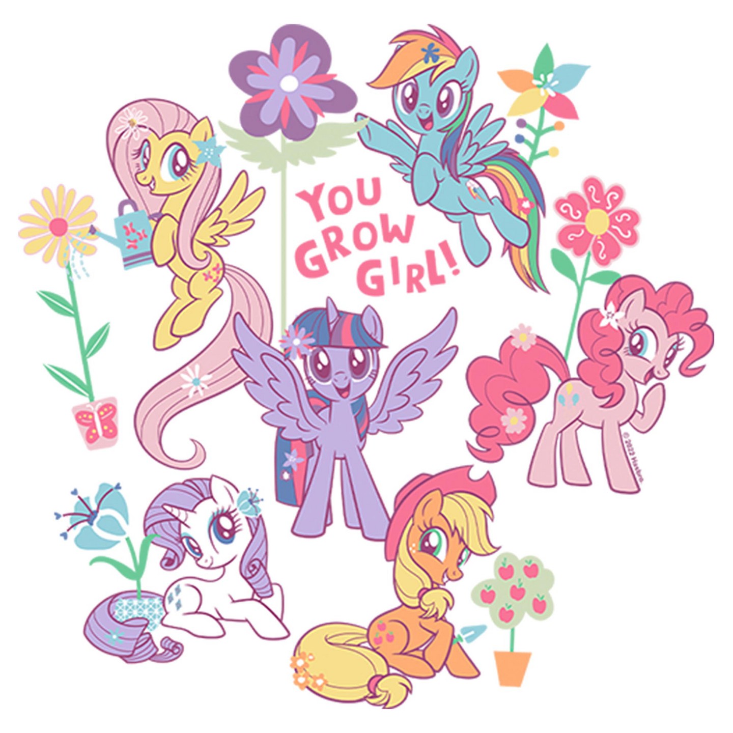 Футболка My Little Pony: Friendship is Magic You Grow Girl Graphic Graphic Cropped T-Shirt - White для девочек, цвет: Белый — фото 2