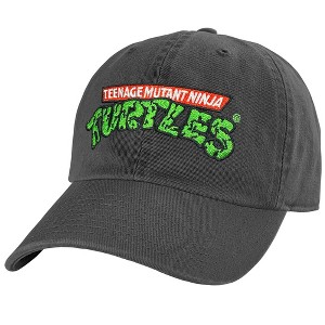 Teenage Mutant Ninja Turtles Logo Adult Dad Cap Charcoal OS - 1 of 4