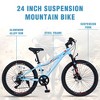 CAVINAS 24 Inch Shimano 6-Speed Bike with Disc Brakes for Girls and Boys,Mountain Bicycle with Leather Saddle and Grips,Blue - 4 of 4
