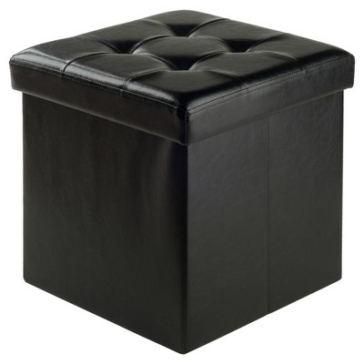 Ashford Storage Ottoman with Accent Stools Faux Leather - Winsome