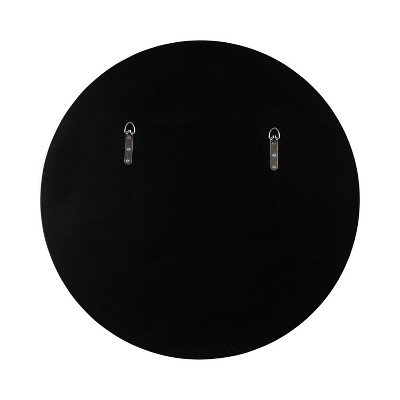 Sebecka 26" Round Gold Leaf Wooden Vanity Mirror