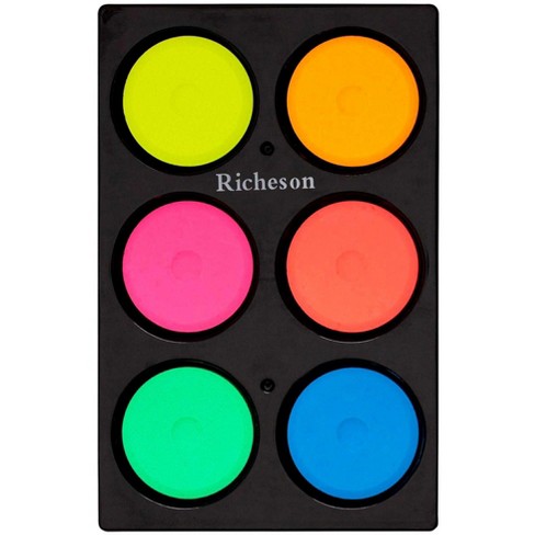 Jack Richeson Tempera Cakes, Small Size, Assorted Fluorescent Colors, Set  Of 6 : Target