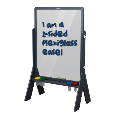 Svan Double Sided Indoor/Outdoor Plexiglass Art Easel (21 x 36 x 51 in) - Easy to Clean Kids Can Draw or Paint on Both Sides