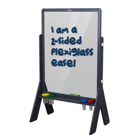 Double Sided Tabletop Easel Magnetic Art Dry Erase Board Chalkboard Kids  Spark