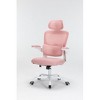NicBex Mesh High Back Ergonomic Office Task Swivel Chairs with 3D Adjustable Lumbar Support and Flip-up Arms,Pink - 3 of 4