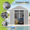 8*8ft resin storage shed, high quality pp material, strong structure, waterproof, rust and UV proof, large storage space, HD window lighting - 3 of 4