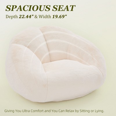 MOONMISS Faux Fur  Comfy Large Beanbag Chair with Filler,Floor Sofa, Accent Couch for Living Room Bedroom Game Room