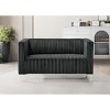 Home Design Gavin Velvet Square Loveseat, Gray - 2 of 4