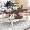 Arceso Wood Coffee Table, 39 Inch Rectangle Coffee Table Rustic Coffee Table, Center Table with 2-Tier Storage Shelf for Living Room - 2 of 4