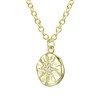 Sophisticated 14K gold plated cubic zirconia pendant necklace with detailed engraved design for an elegant touch - 3 of 3