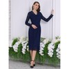 INSPIRE CHIC Women's Floral Lace V Neck Long Sleeve Cocktail Wedding Bodycon Dress - 3 of 4