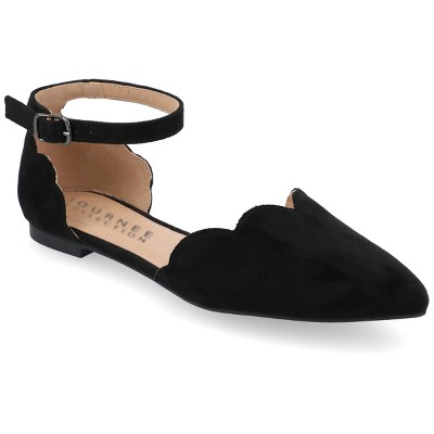 Journee Collection Womens Lana Buckle Pointed Toe Ballet Flats
