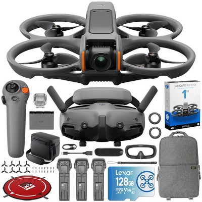 DJI Avata 2 FPV Drone 4K Fly More Combo (3 Batteries) w/ DJI Care Refresh Bundle