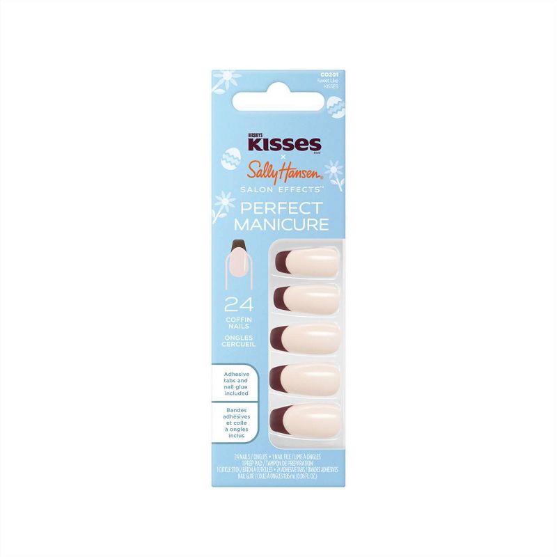 Sally Hansen Salon Effects Perfect Manicure x Hershey&#39;s Kisses Press-On Nails Kit - Coffin - Sweet Like Kisses - 24ct, 1 of 8